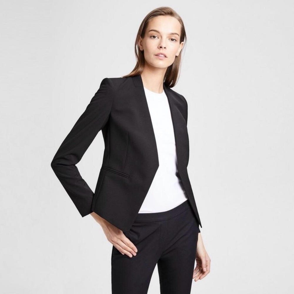 Ultra Flattering Theory Lanai Black Wool Blend Women's Blazer Jacket Size 2